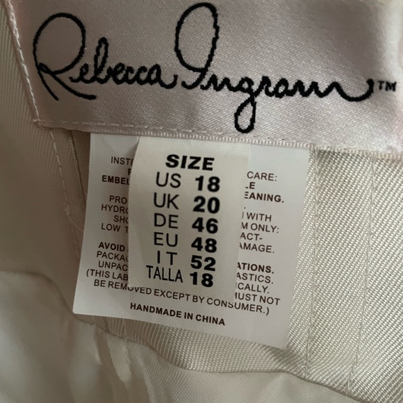 Size 18 Rebecca Ingram mikado a-line wedding gown - Picture 6 of 7